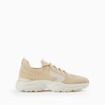 Traineurs sportifs en maille pour les filles «Superlight», beige / blanc