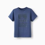 T-shirt en coton pour la nature des garçons est notre maison ', bleu foncé
