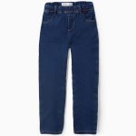 Jegging en jean à taille ajustable pour fille, bleu foncé