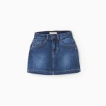 Mini-jupe en jean pour fille, bleue