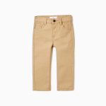 Pantalon en sergé en coton pour bébés garçons, beige