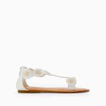 Sandales à motif floral pour filles, blanc