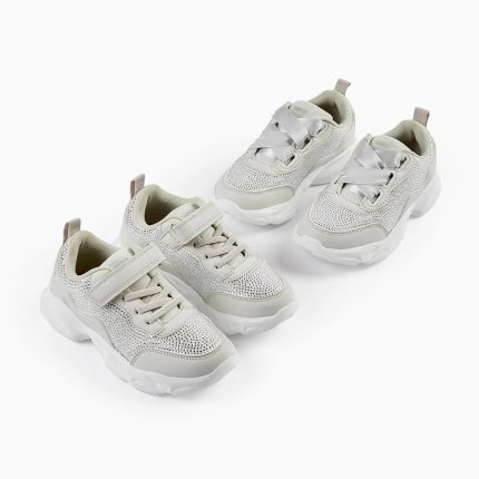 Des baskets avec des étincelles pour les filles «Superlight», gris