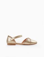 Plats de ballerine avec paillettes pour filles, or