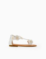 Sandales à motif floral pour les bébés filles, blanc