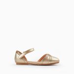 Chaussures de ballerine avec paillettes pour bébé, or