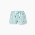 Short de bain rayé bébé garçon, vert/blanc