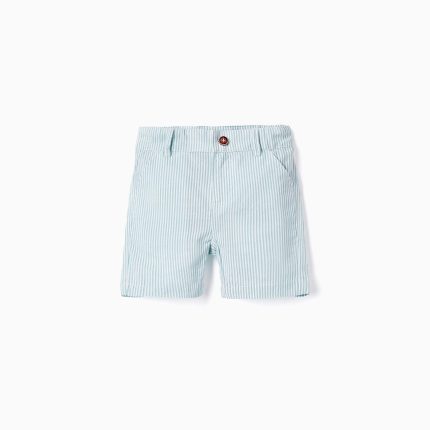 Short chino rayé bébé garçon, blanc/vert