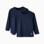 Lot de 2 T-shirts manches longues bébé garçon Bleu foncé