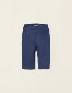 Knitted Roma Stitch Trousers for Newborn Girls, Dark Blue