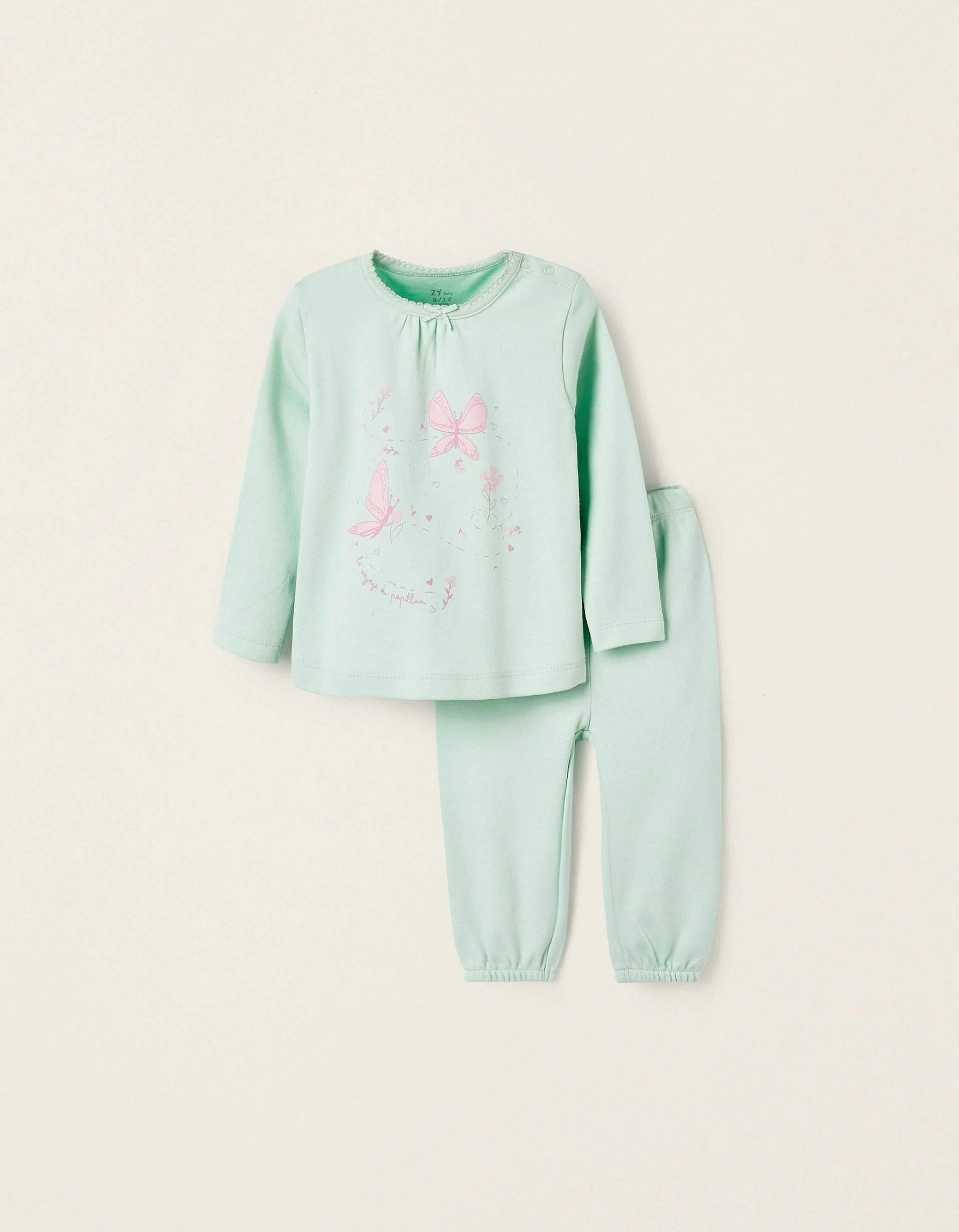 31064769026-0 Pyjama en coton pour les «papillons», vert clair – Image 1