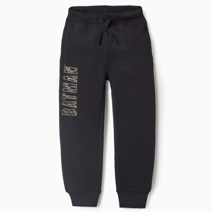 Pantalon de jogging en coton polaire garçon 'Batman', noir