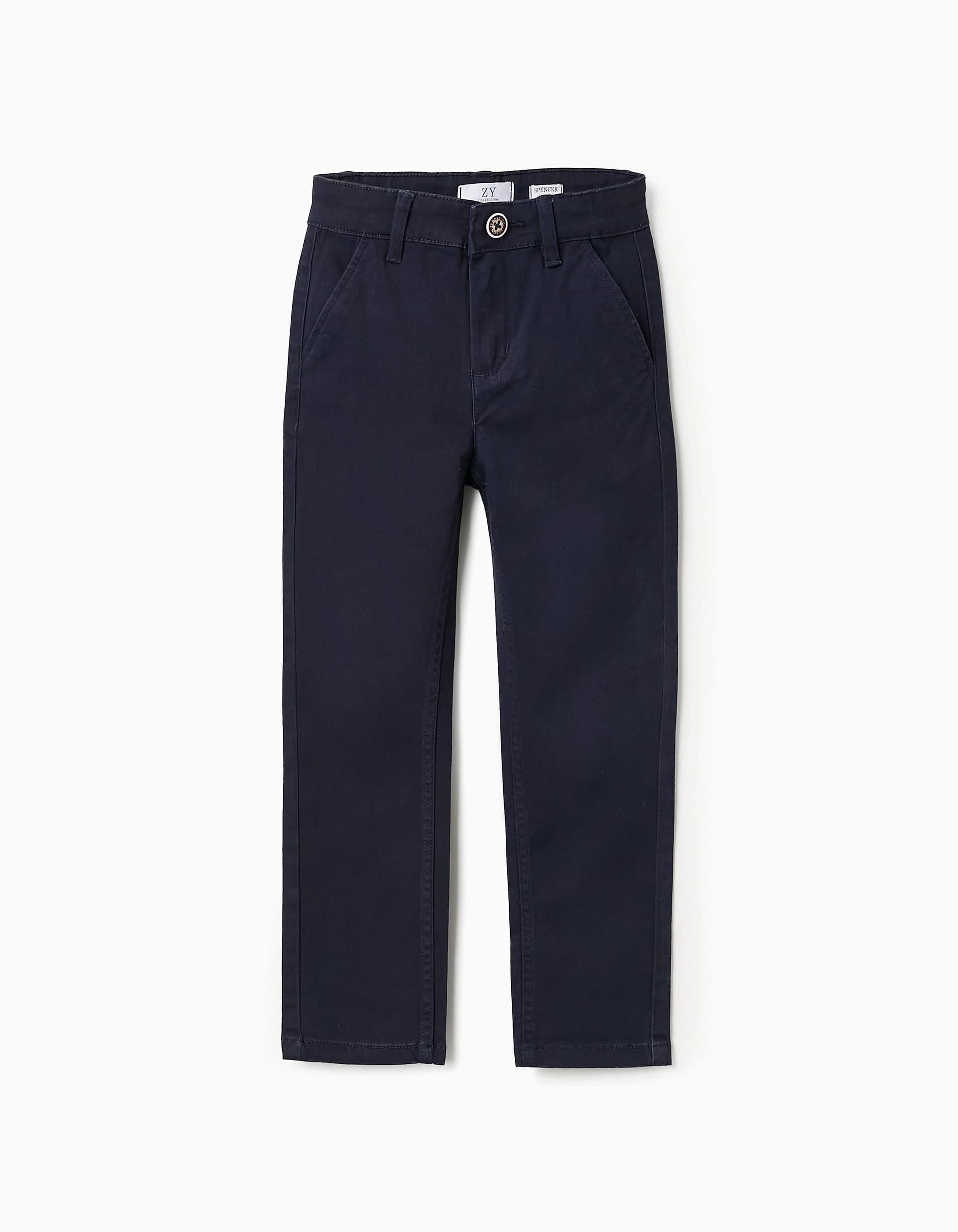31065335006-0-3.jpg PANTALON CHINO TWILL, BLEU FONCÉ – Image 1