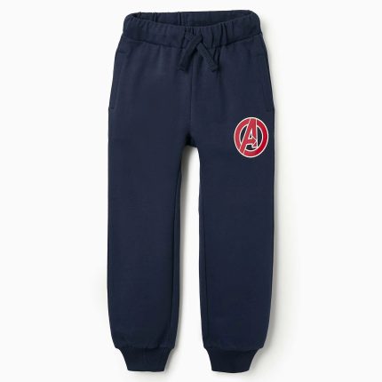 Pantalon de Jogging Garçon en Polaire 'Captain America' Bleu Foncé