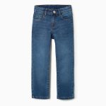 Pantalon en Jean Garçon 'Straight Fit', Bleu Foncé