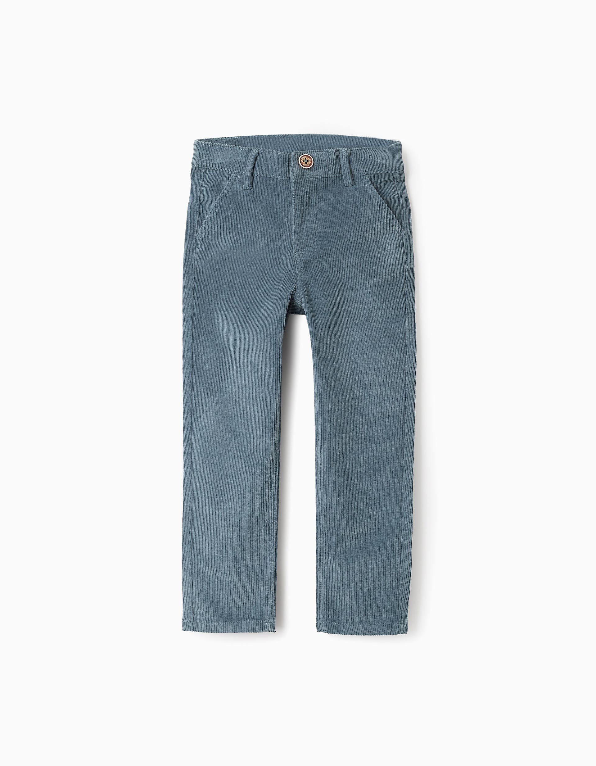 31065729022-0-1.jpg Pantalon en Velours Côtelé Garçon 'Slim', Bleu – Image 1