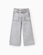 Pantalon Fille 'Wide Leg', Gris
