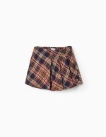 Jupe-short à Carreaux avec Texture pour Fille 'B&S', Orange/Bleu/Jaune