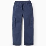 Pantalon cargo garçon 'Slim Fit', Bleu Foncé