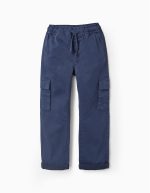 Pantalon cargo garçon 'Slim Fit', Bleu Foncé