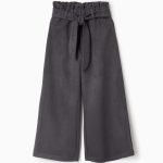 Pantalon large en interlock pour fille, gris foncé