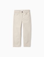 Pantalon sergé garçon 'Slim Fit', Beige
