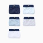 Lot de 5 slips unis garçon bleu/gris/blanc