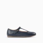 Ballerines en cuir pour fille, bleu foncé
