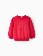 Sweat imprimé gaufré bébé fille rouge