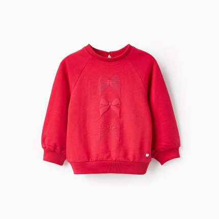 Sweat imprimé gaufré bébé fille rouge