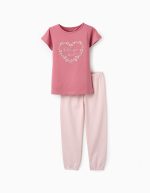 Pyjama en Coton Fille 'Heart', Rose