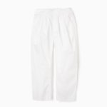Pantalon plissé en satin fille, blanc