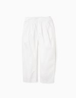 Pantalon plissé en satin fille, blanc