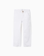 PANTALON CHINO TWILL, BLANC