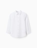 CHEMISE ML DOBBY CO, BLANC
