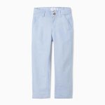 Pantalon en Coton Oxford Garçon 'Slim', Bleu Clair
