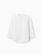 CHEMISE ML LIN, BLANC