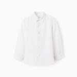 Chemise en viscose, coton et lin pour garçon, blanc