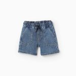 Short en jean avec poches plaquées bébé garçon, bleu