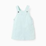 Robe chasuble en sergé bébé fille, bleu clair