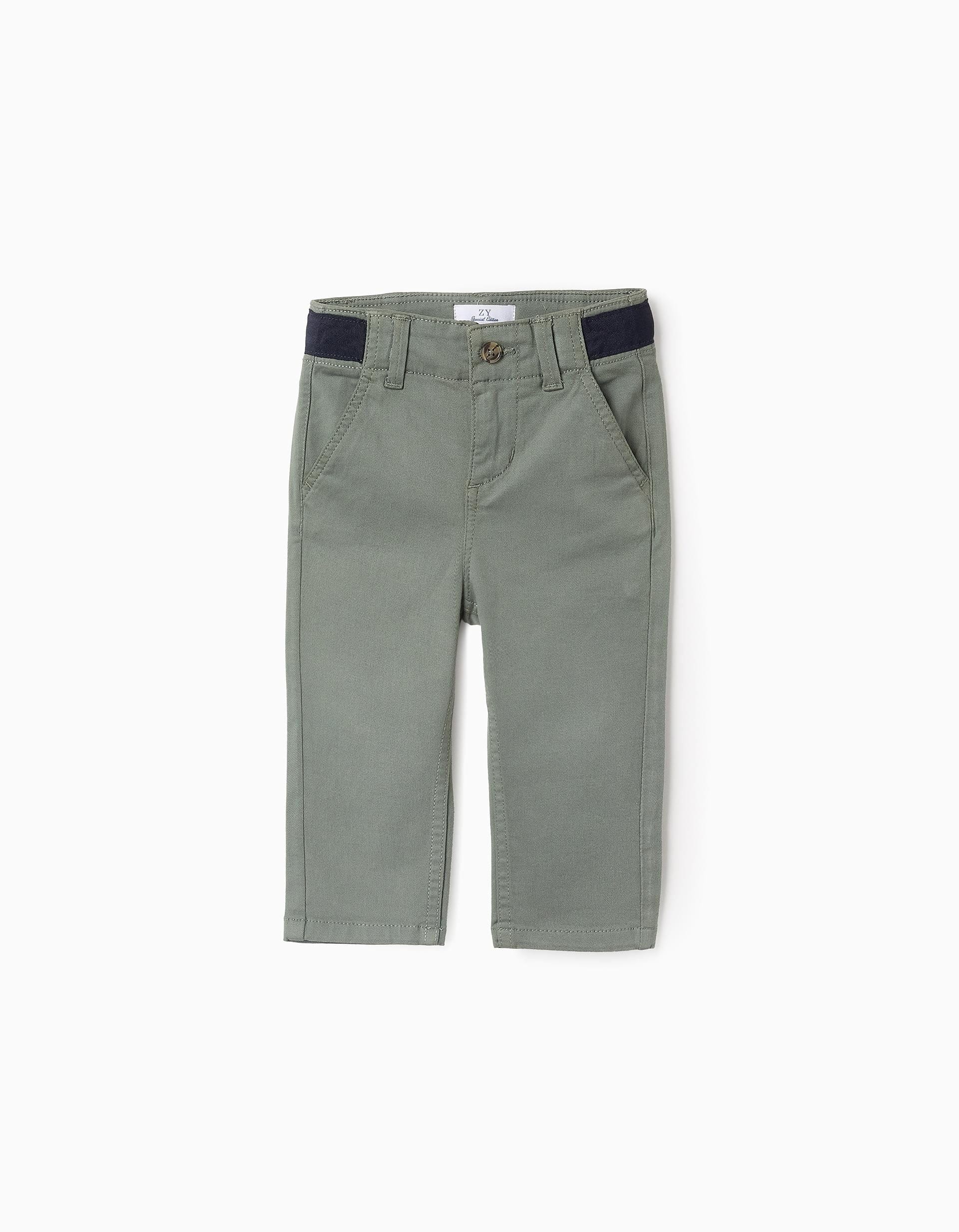 31070316009-0-2.jpg PANTALON CHINO TWILL, VERT FONCÉ – Image 1