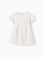 Robe fleurie bébé fille, blanc/rouge/bleu