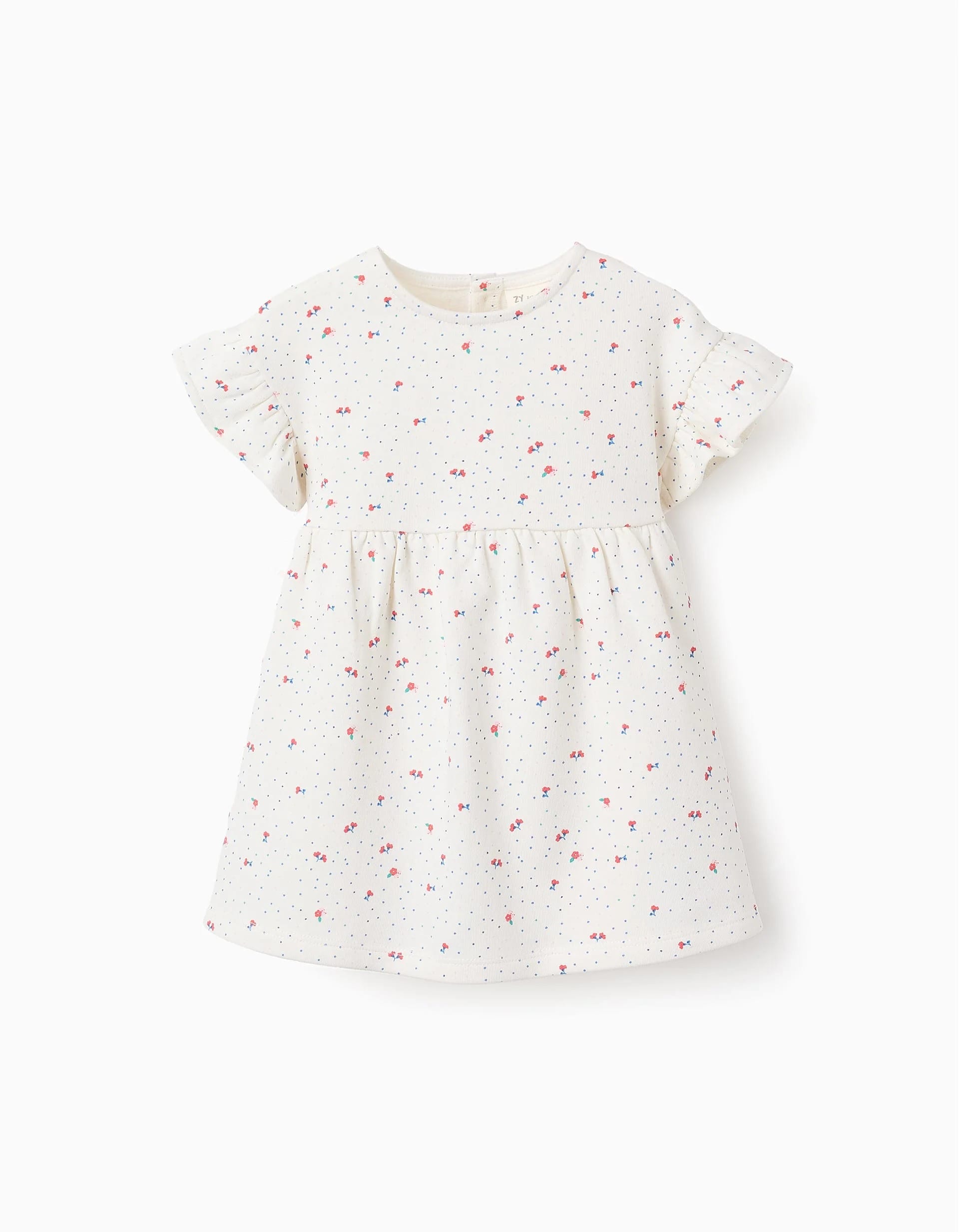 31070345021-0-1.jpg Robe fleurie bébé fille, blanc/rouge/bleu – Image 1