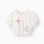 CHEMISE SS GAZE, BEIGE CLAIR