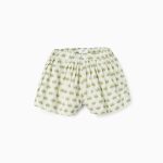 Short à motifs fleuris bébé fille, beige/vert