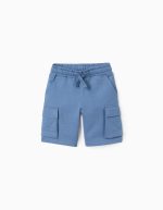 Short de survêtement avec poches cargo pour garçon, bleu