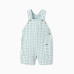 Combinaison Vichy avec Texture Bébé Garçon 'B&S', Vert Aqua/Blanc