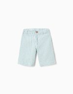 Short Texturé Vichy pour Garçon 'B&S', Vert Aqua