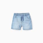 Short en jean bébé garçon, bleu clair