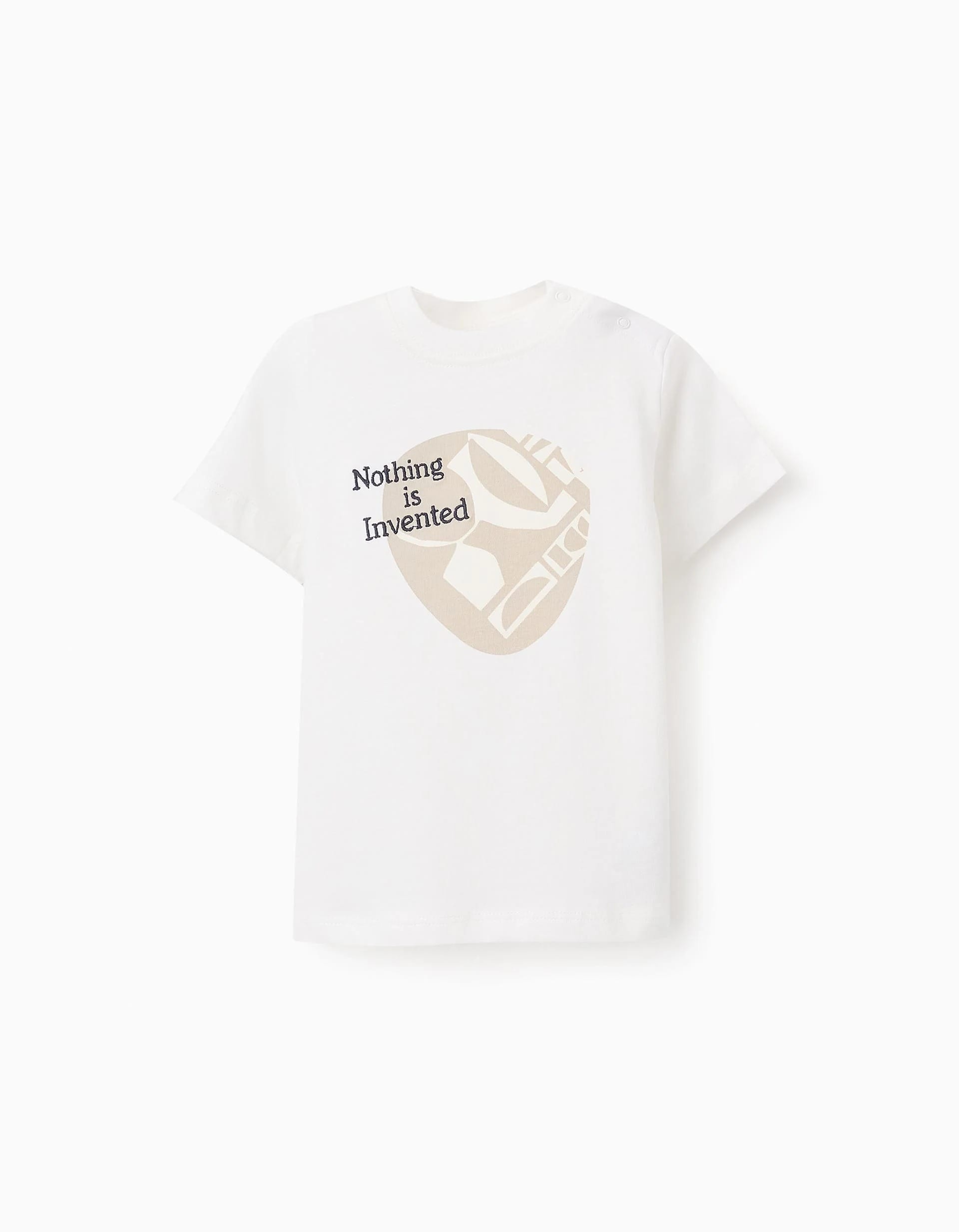 31070857041-0-1.jpg T-shirt en coton bébé garçon 'Rien n'est inventé', blanc – Image 1
